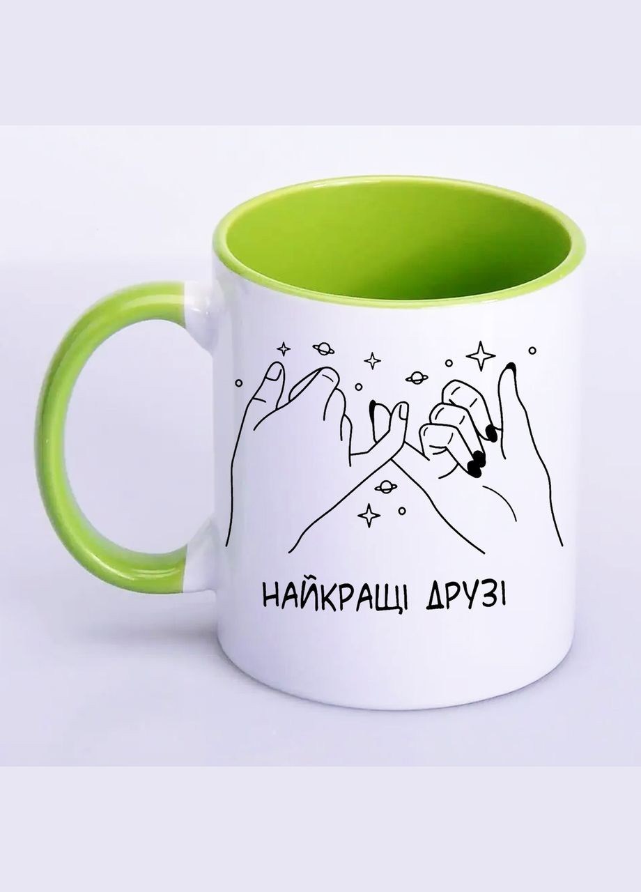 Чашка с принтом "Лучшие друзья" 330мл (цвет салатовый) (19829) No Brand (312487443)