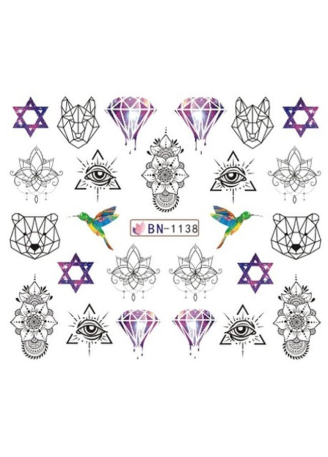 Слайдер-дизайн водні наклейки для нігтів, BN-1138 No Brand (296665643)