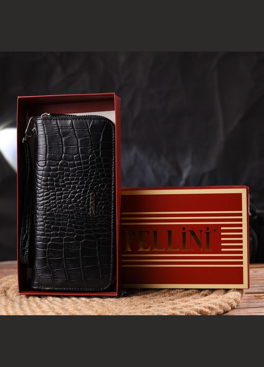 Горизонтальный кошелек для женщин из натуральной фактурной кожи под крокодила 21623 Canpellini (329147906)