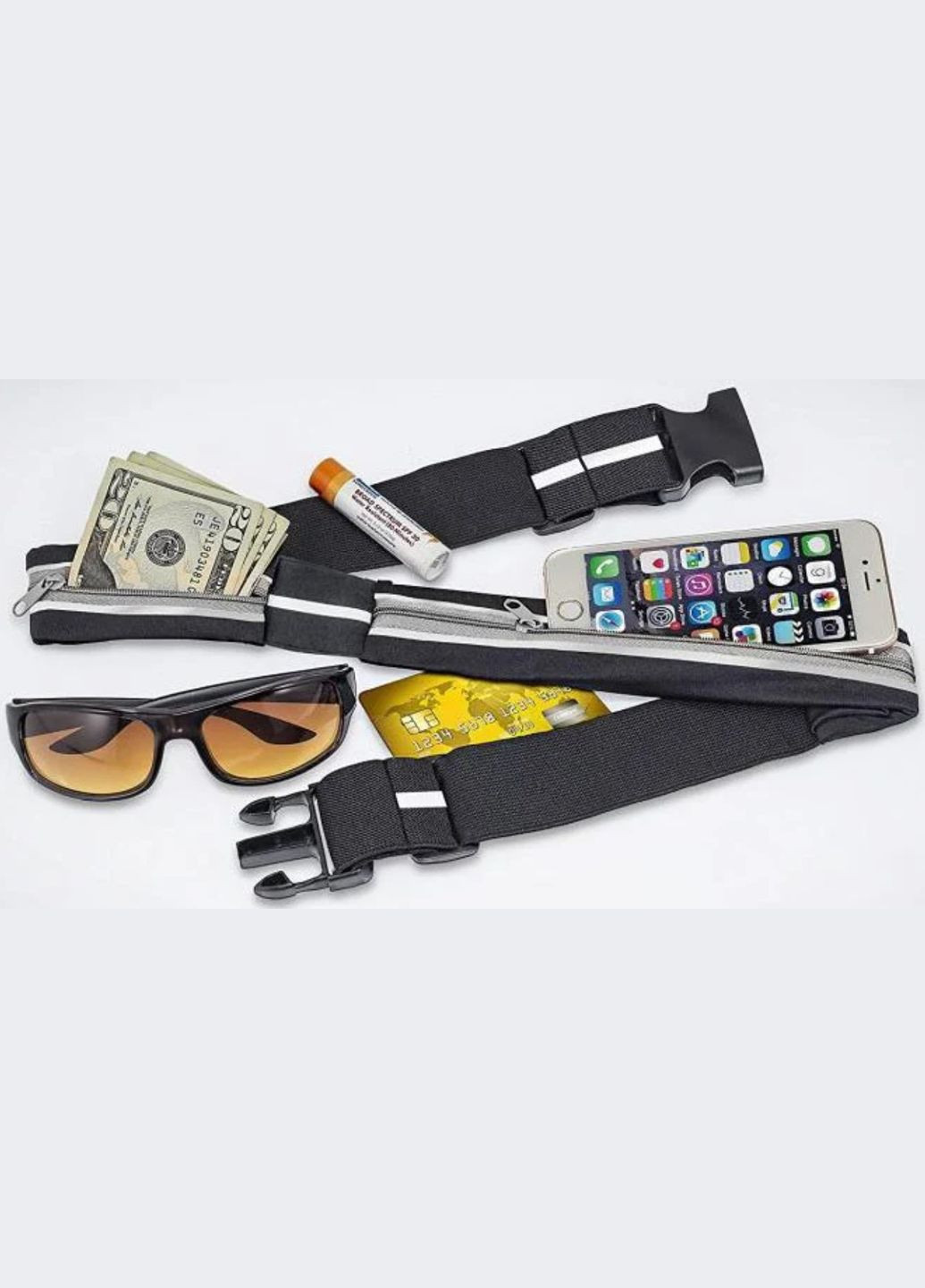 Сумка на пояс для бега спорта фитнеса бананка фиолетовая No Brand (335039608)