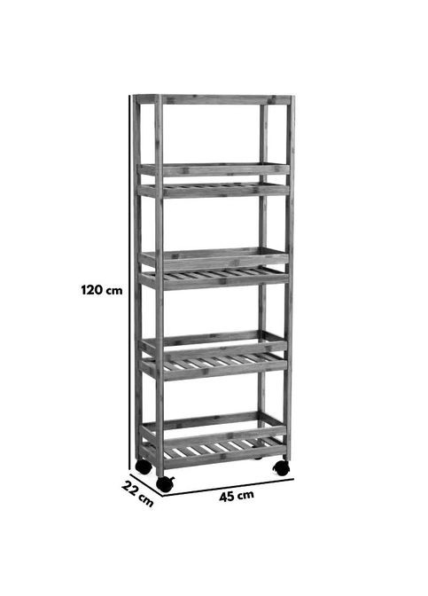 Этажерка из дерева для ванной на колёсиках Сразлоу палисандр (АБТ-009502) No Brand (328209454)