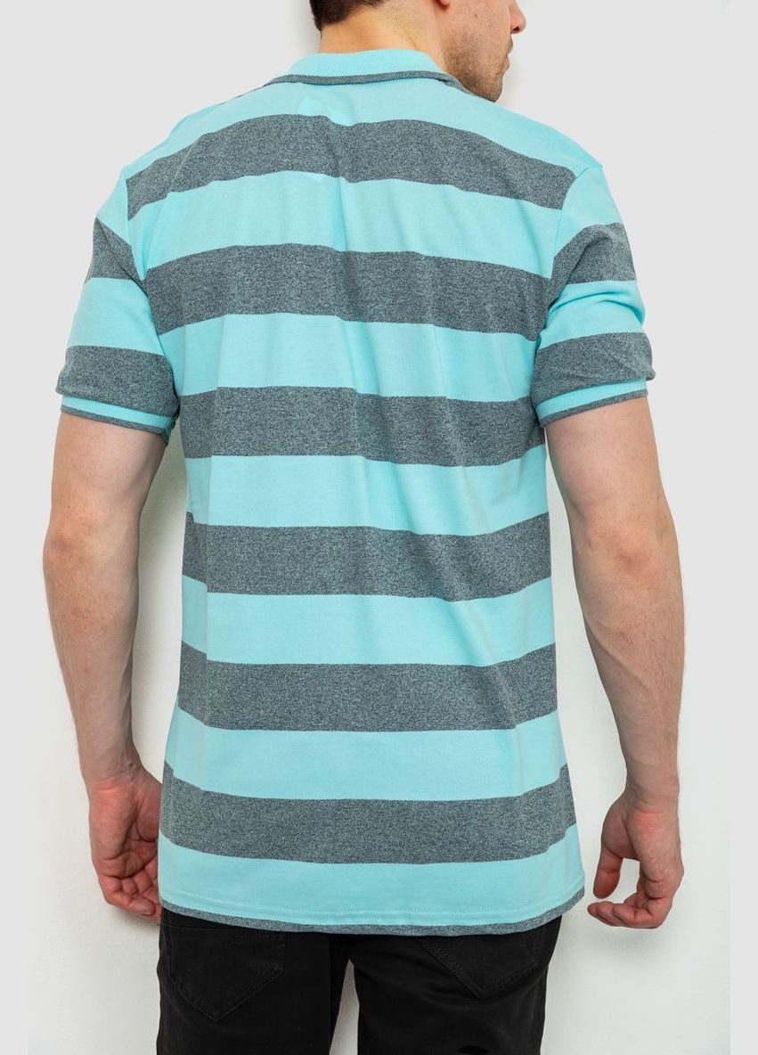 Бірюзова поло чоловіче в смужку 214r6187 з коротким рукавом Ager