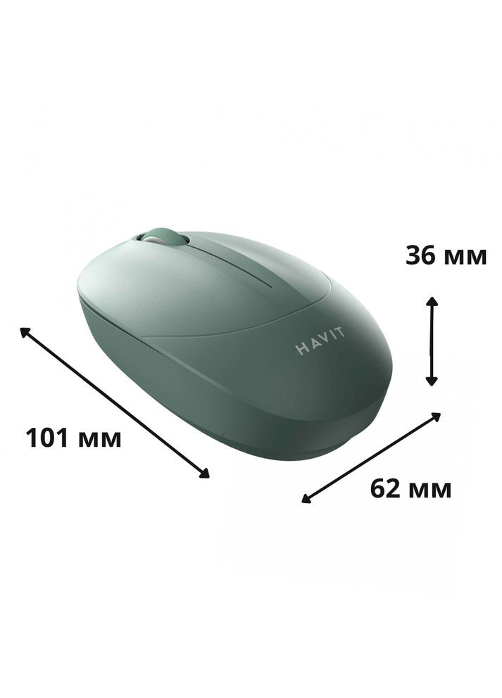 Бездротова миша HV-MS54GT Green з 1600 DPI, 2.4 ГГц та USB-приймачем Havit (302802786)