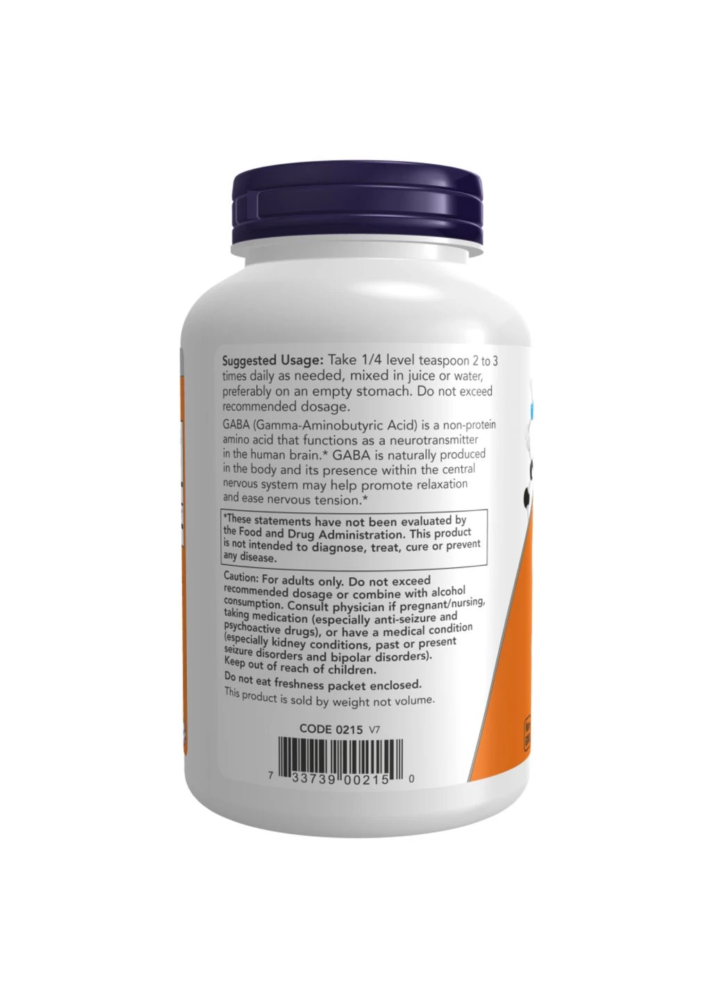 Гамма-аминомасляная кислота GABA Pure Powder 170г для нервной системы Now Foods (367956934)