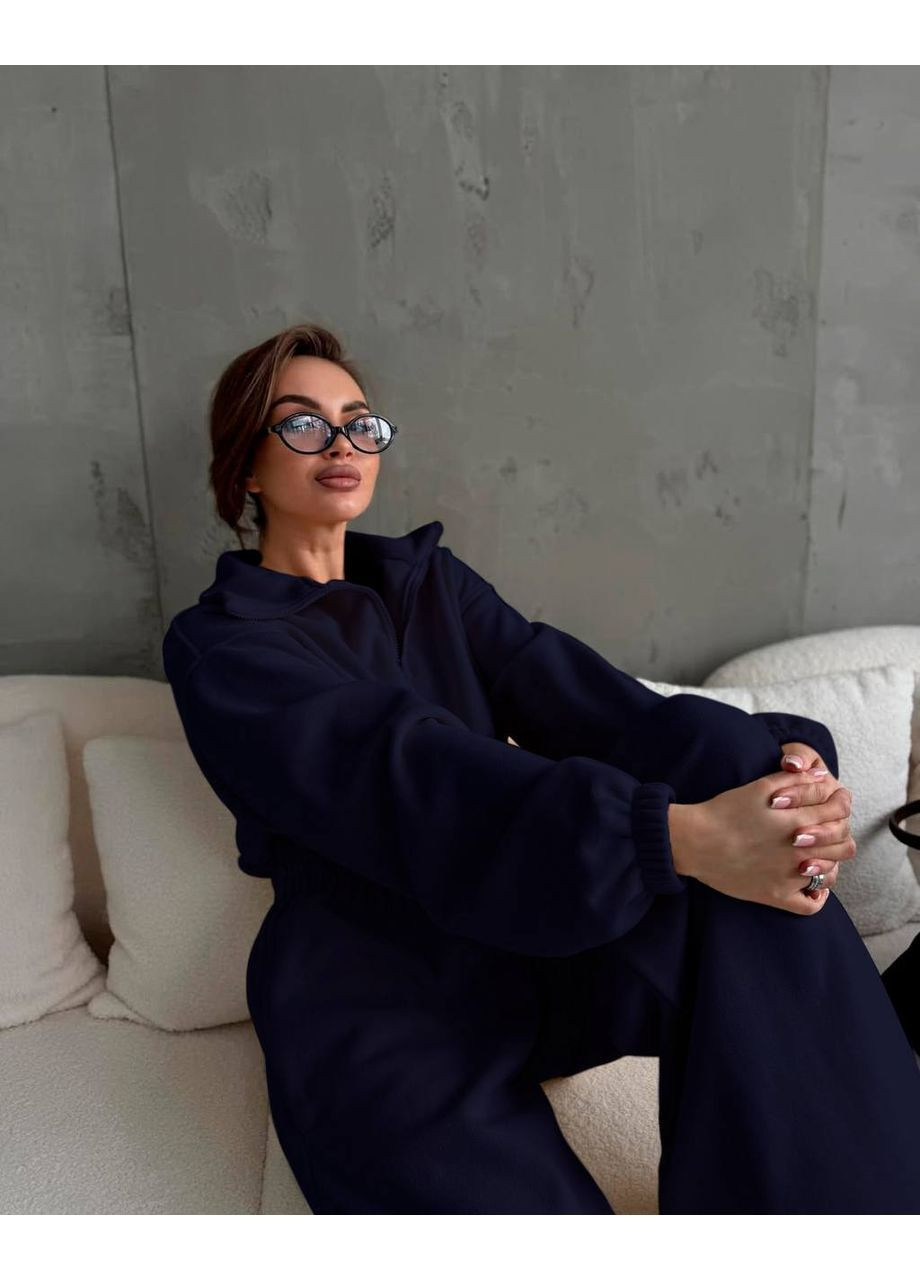 Женский комбинезон Гермес комбинезон-брюки однотонный синий повседневный флис