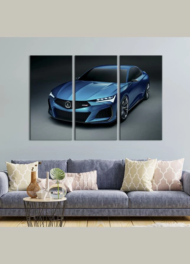 Модульная картина на холсте из 3 частей триптих Acura Type S 78x48 см (1246-31) KilArt (380023090)