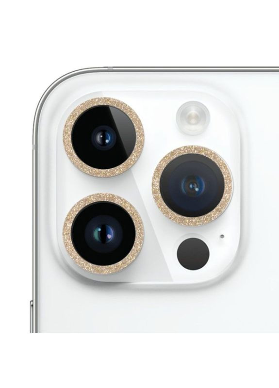 Защитное стекло Metal Sparkles на камеру (в упак.) для Apple iPhone 15 Pro (6.1") / 15 Pro Max (6.7") Золотой Epik (372020730)