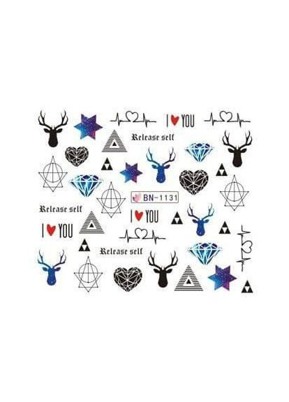 Слайдер-дизайн водні наклейки для нігтів, BN-1131 No Brand (296665848)