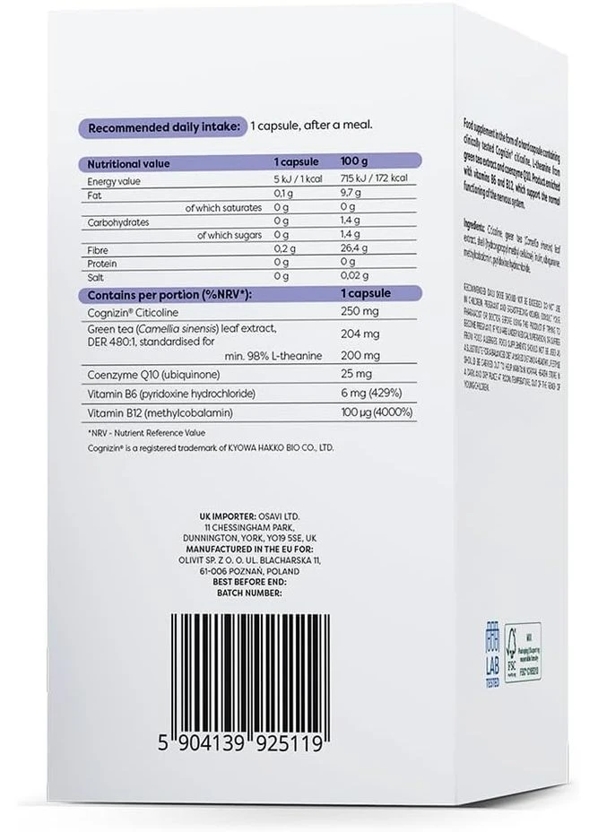 Комплекс для поддержания мозга и концентрации с цитиколином Neuropower With Citicoline 250 mg Vegan 60 caps Osavi (392474983)