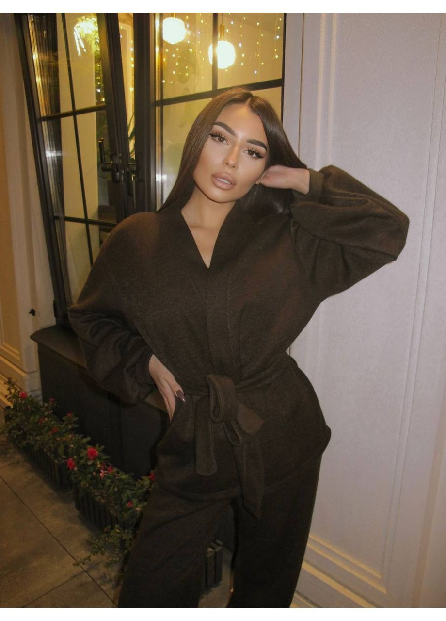 Женский вязаный костюм двойка: кимоно + палаццо MonCher (363849325)