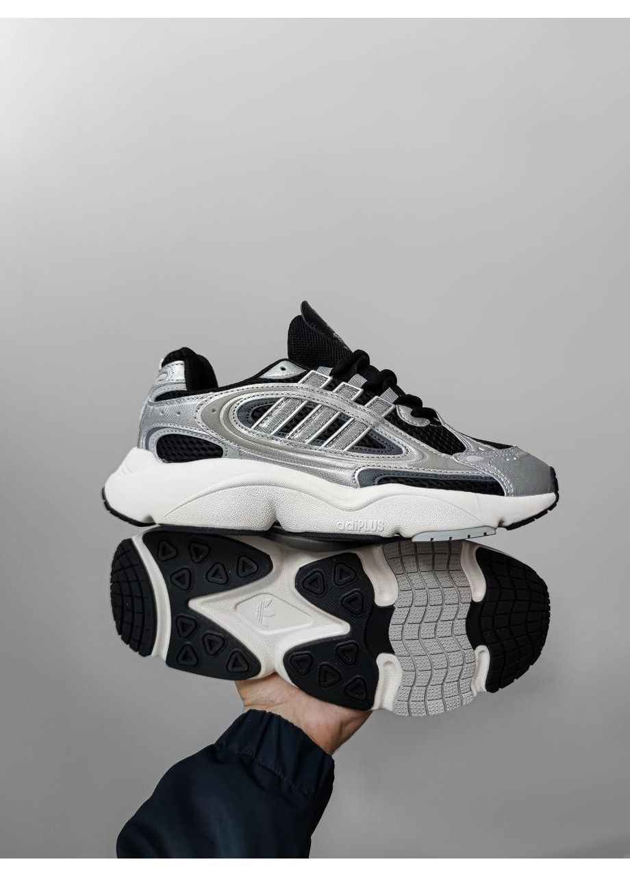 Черные демисезонные кроссовки мужские adidas ozmillen silver / black адидас озмиллен No Brand