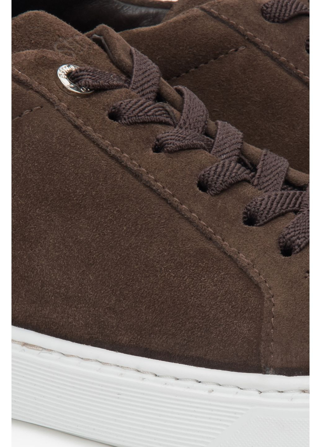 Коричневі кеди низькі, колір коричневий Estro