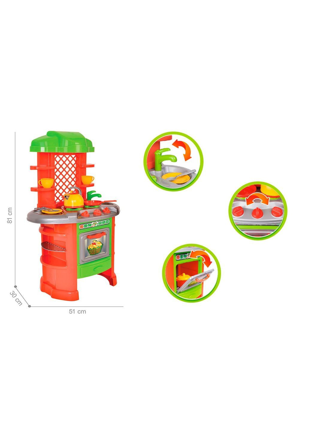 Детский игрушечный набор Кухня с посудой в подарочной коробке Красный (42290815130) ТехноК (371688113)