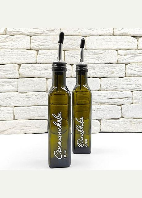 Набір пляшок для олії та оцту 2 шт. з дозатором 250 мл (укр.) No Brand (298794641)