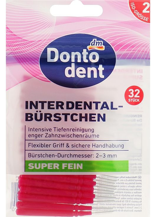 Йоржики для очищення міжзубних проміжків, 0,4 mm ISO 2 Rosa 32шт (841511-72554) Dontodent (368634975)