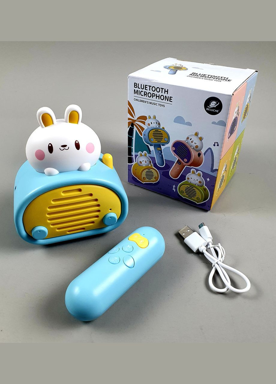 Микрофон B 002 "Зайка", колонка, звуковые эффекты, bluetooth, от батареек/сети, истории англий WSTER (328939330)