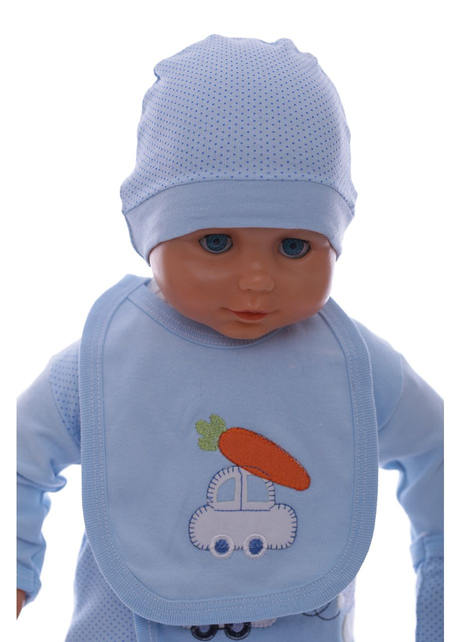 Голубой демисезонный комплект трикотажный для новорожденного мальчика в коробке ваву голубой 62 см (40186) Bebellove