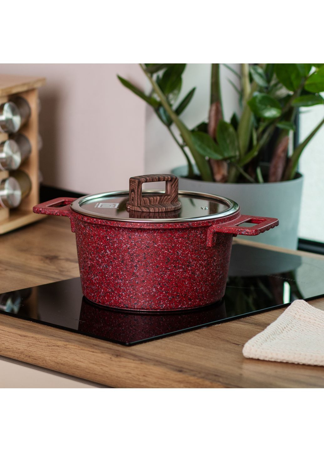 Кастрюля алюминиевая с антипригарным покрытием 3 л, красная MGC HP-4-445R No Brand (373399852)