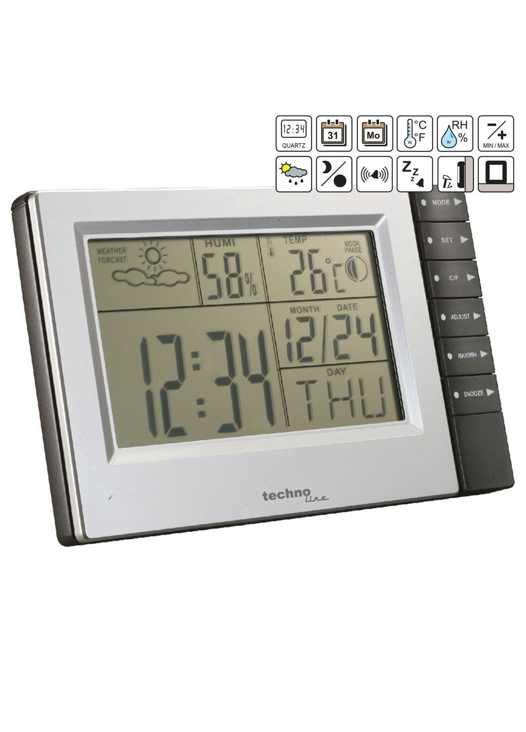 Метеостанция WS9121 Silver/Grey (WS9121) Technoline (315937528)