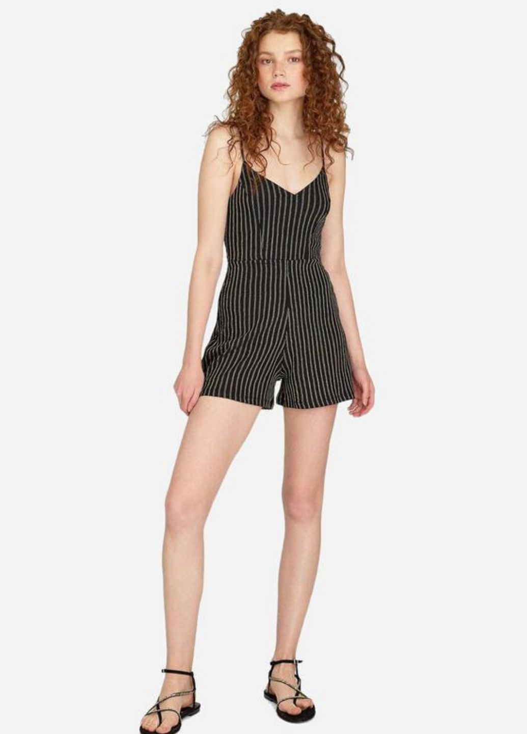 Комбинезон Черный в белую полоску BTG-0100 Stradivarius комбинированный