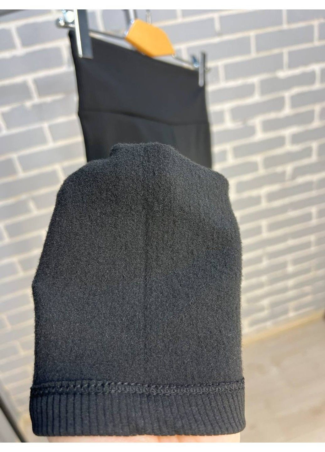 Лосини жіночі 706 рубчик широкий пояс утеплені фліс чорні PRENSES (327994022)