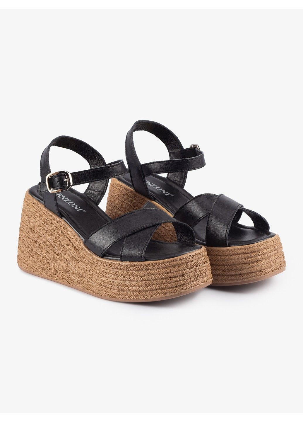 Черные женские босоножки 1101246 Renzoni с ремешком