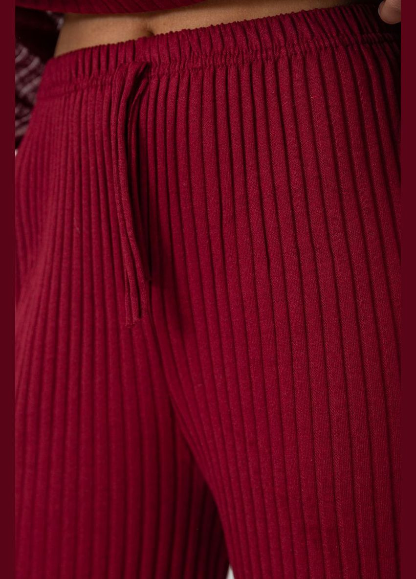 Костюм жіночий в рубчик повсякденний, колір бордовий, Kamomile (289206697)