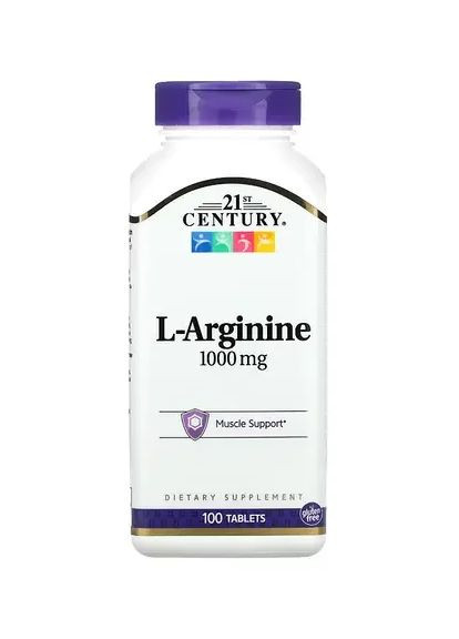 Амінокислота Л-Аргінін L-Arginine 1000мг 100 таб США 21st Century (373062737)