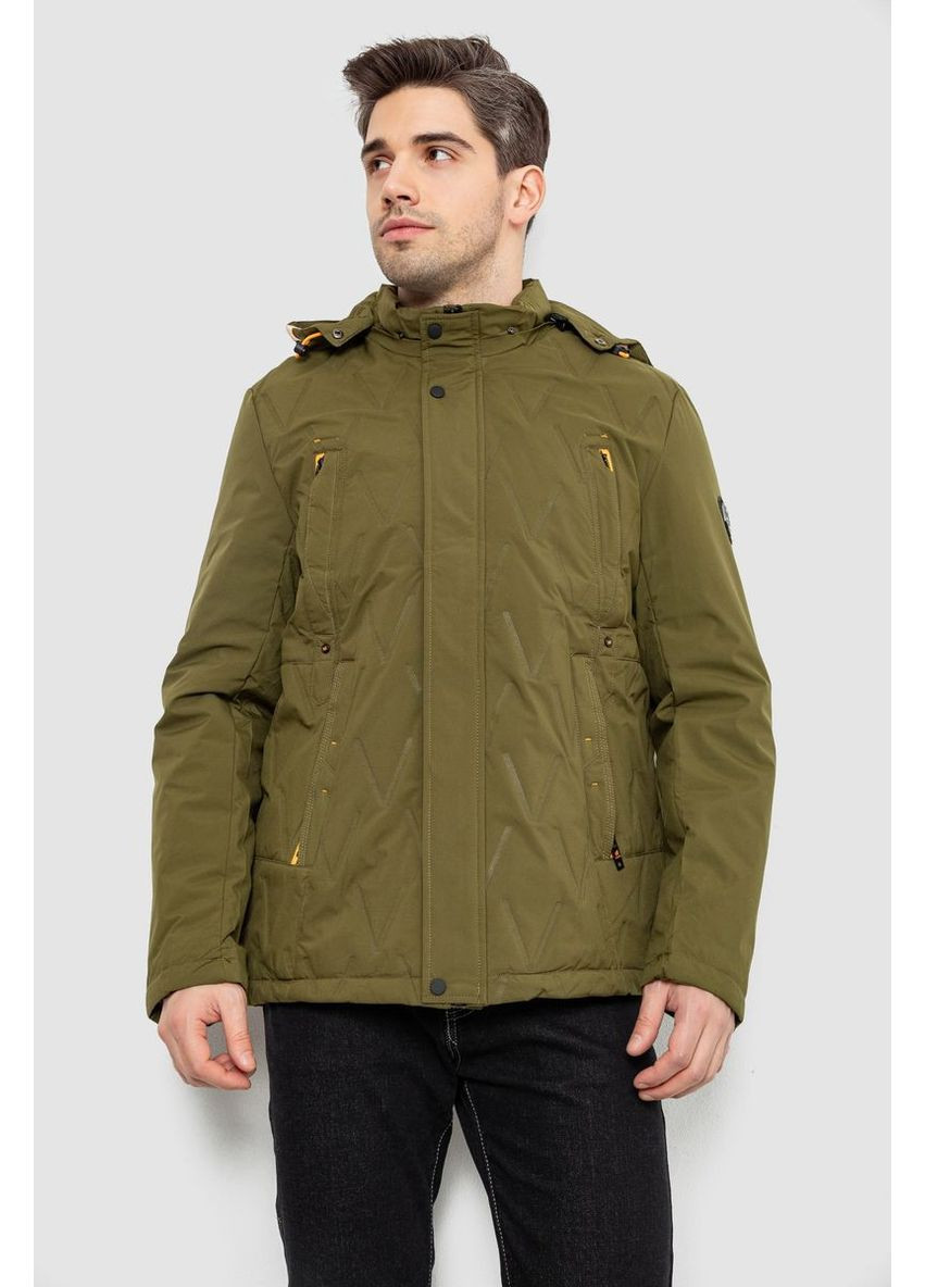Оливкова (хакі) демісезонна куртка чоловіча демісезонна з капюшоном Ager 244RL9159AL