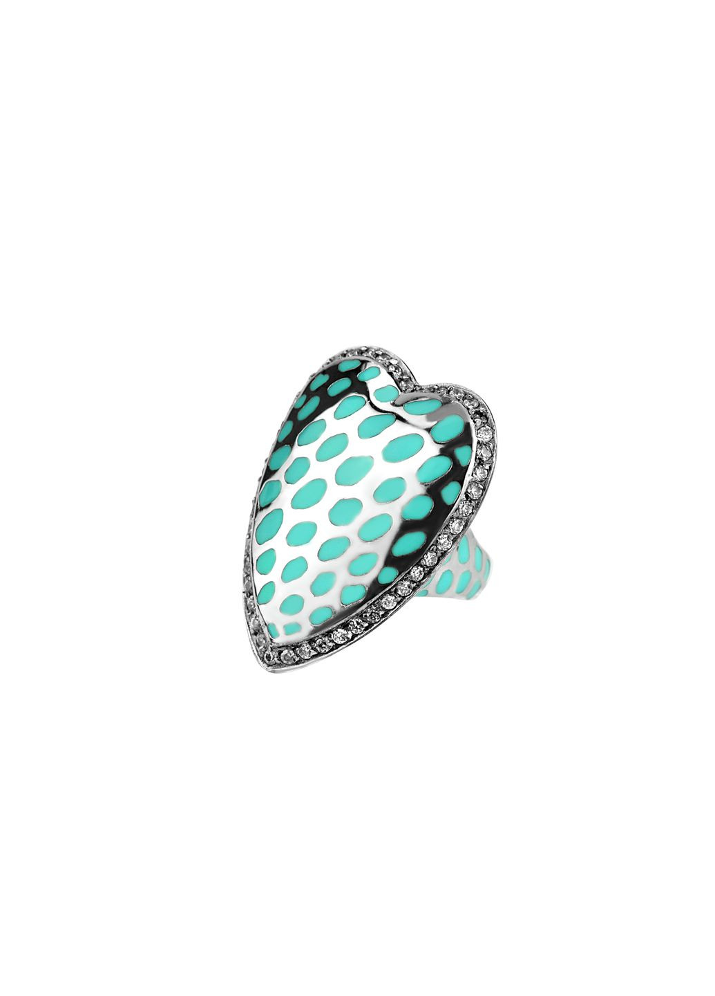 Кольцо серебряное с эмалью Сердце 15 2690А, размер No Brand (317577535)