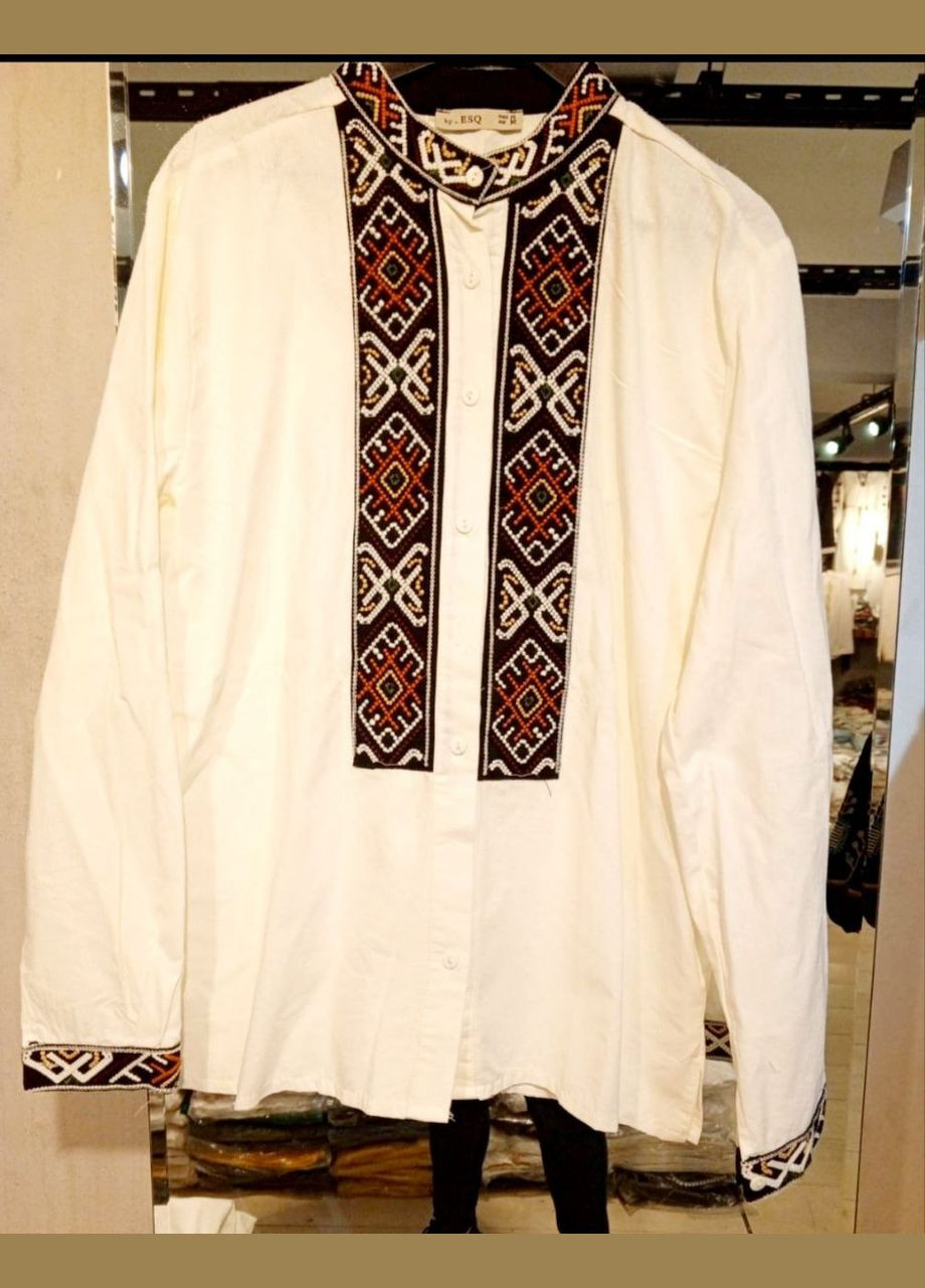 Біла чоловіча вишиванка натан ESQ (327496822)