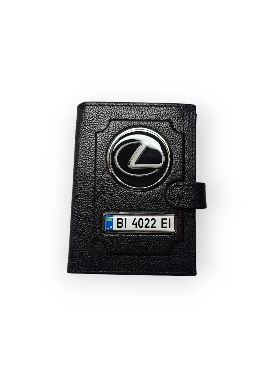 Портмоне для автодокументів, натуральна шкіра чорна Lexus (330615714)