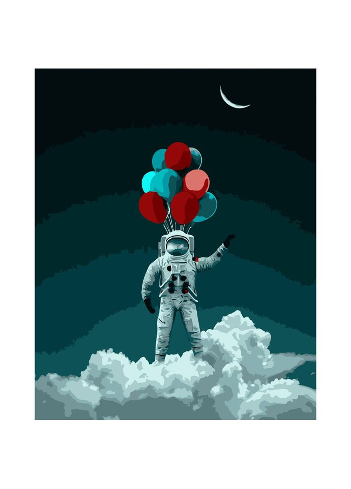 Картина по номерам Космонавт см. рисование для детей творчество и релаксация Strateg (369758820)