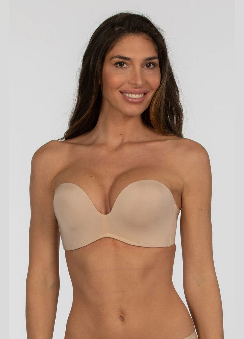 Кремовый балконет бюстгальтер push up без бретелей Wonderbra без косточек