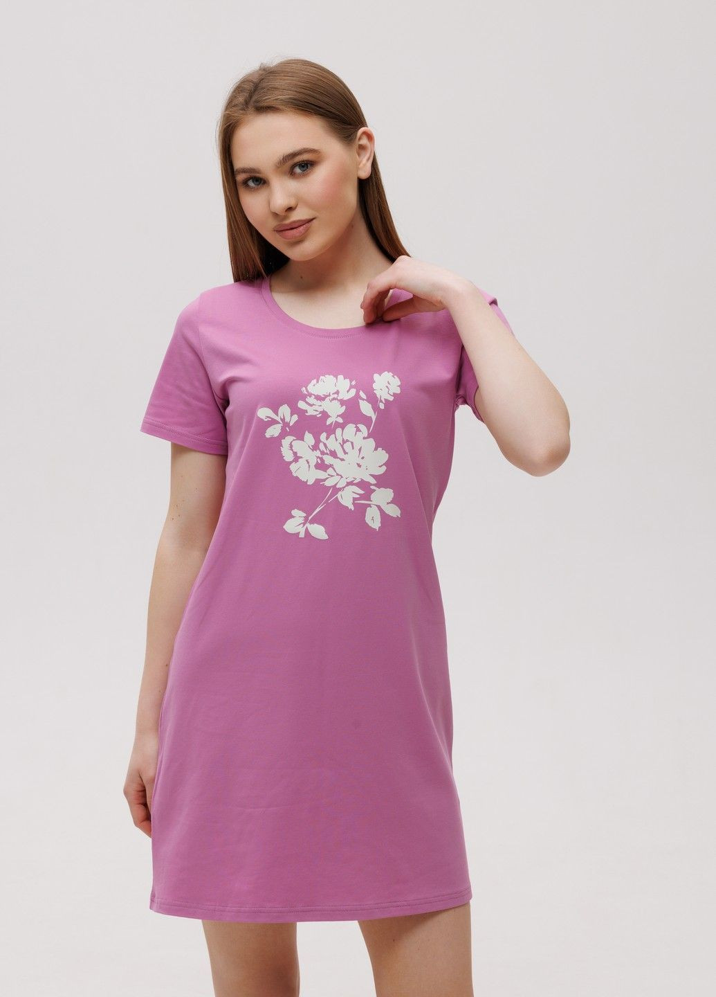 Хлопковая ночная рубашка S крокус (4820216311521) Наталюкс 48-2021 (329369922)