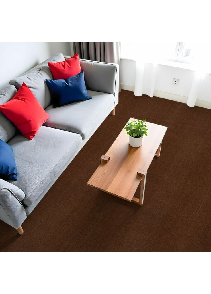 Ковролин плитка рулонная коричневая самоклеящаяся для пола Sticker Wall (366880470)