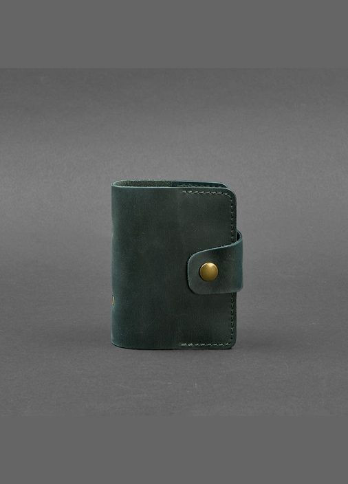 Кожаный кард-кейс 7.1 (Книжечка) зелёный Crazy Horse (A-026440) BlankNote (328444877)