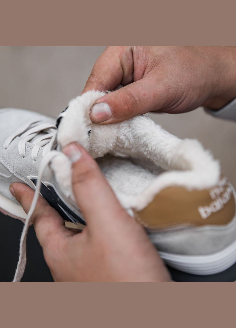 Кроссовки зимние женские и мужские New Balance 574 winter gray fur | Нью Беланс 574 серые с мехом No Brand серые зима (308360671)