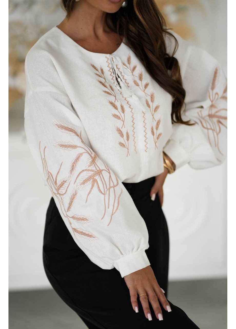 Жіноча лляна сорочка з вишитим орнаментом No Brand Г768-7553 (355312638)