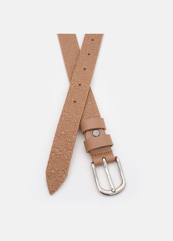 Жіночий ремінь шкіряний 110v1genw90 Бежевий Borsa Leather (302971922)