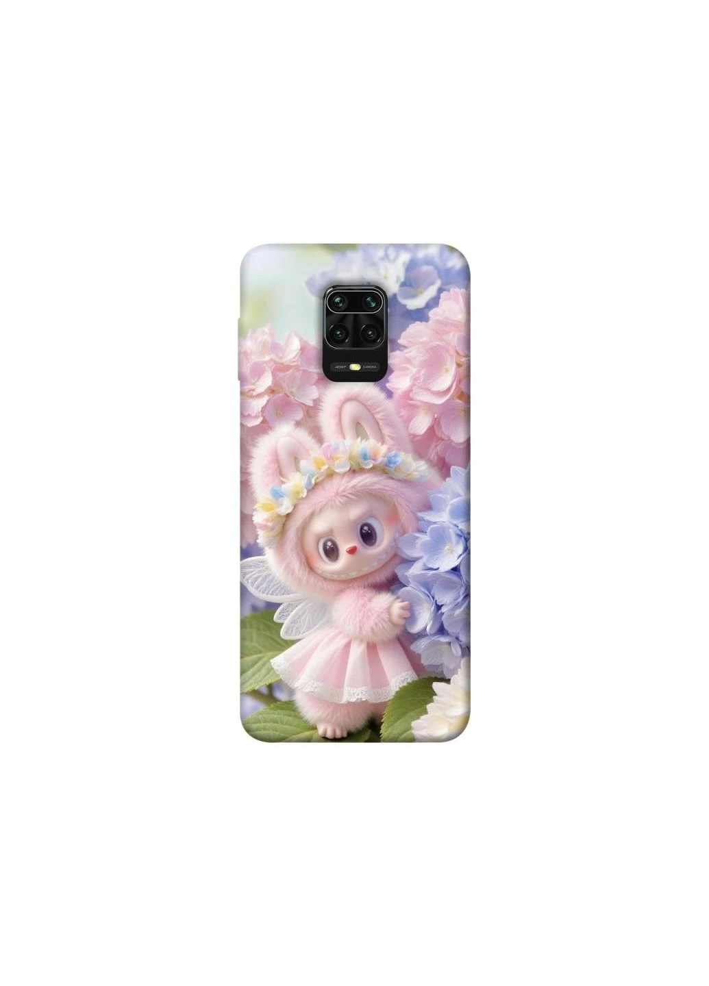 Чехол на Xiaomi Redmi Note 9s / Note 9 Pro / Note 9 Pro Max Labubu & Flowers ver.1 Frontalka (354690524)
