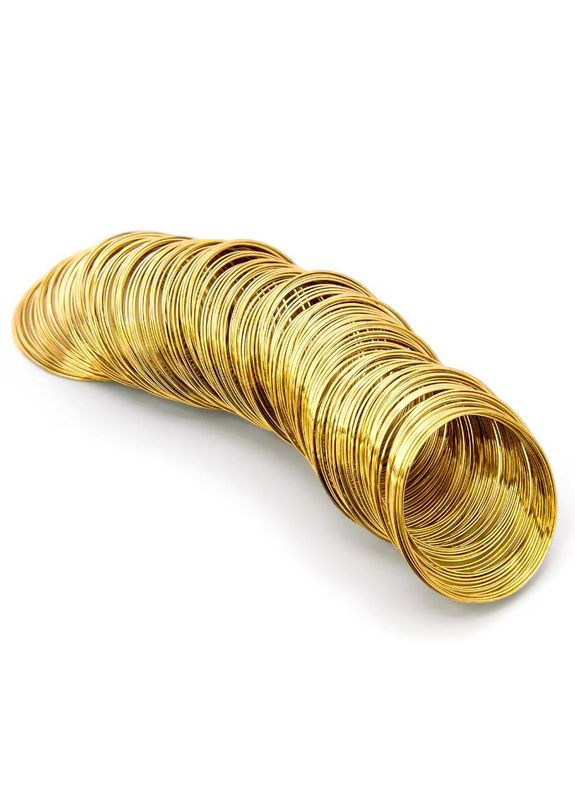Дротяне кільце з ефектом пам'яті основа для прикраси 40х0,6 мм Золото яскраве +-120 витків No Brand (329194040)