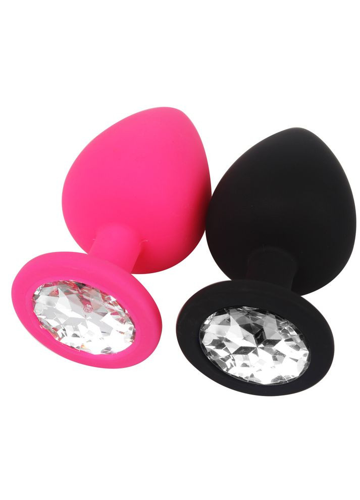 Анальная пробка 2,5 х 7 см Silicon Crystal силиконовая с камнем Mini Focus (303882066)