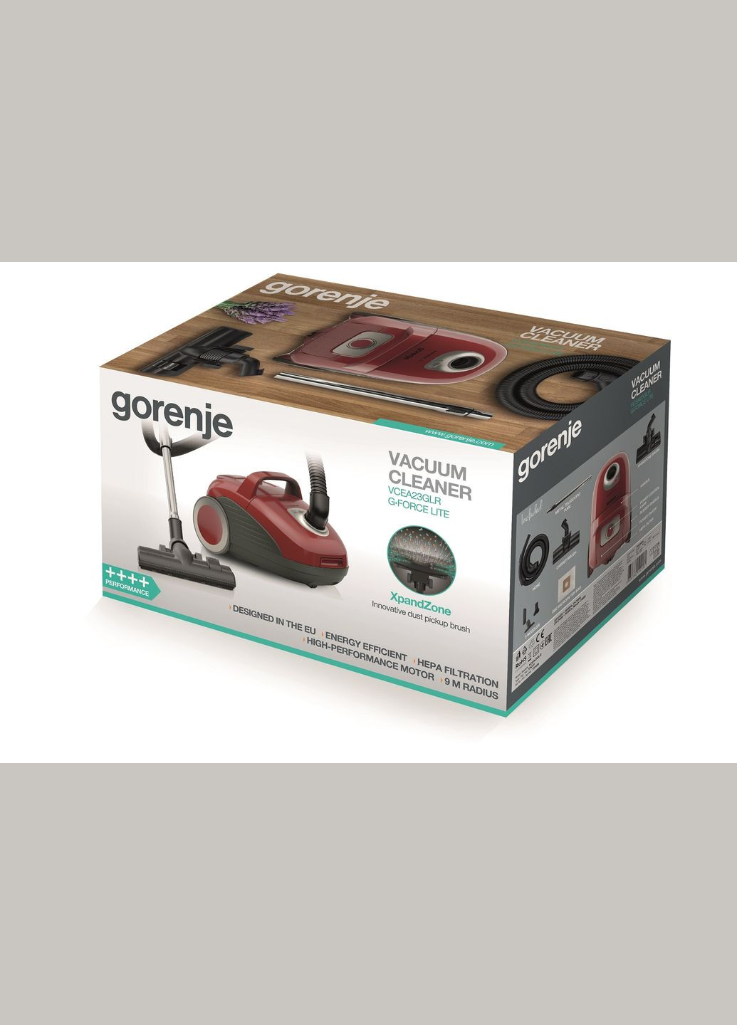 Пилосос мішковий, 700Вт, 3л, HEPA, щітка Xpand Zone, телескоп, чорний Gorenje (314982625)