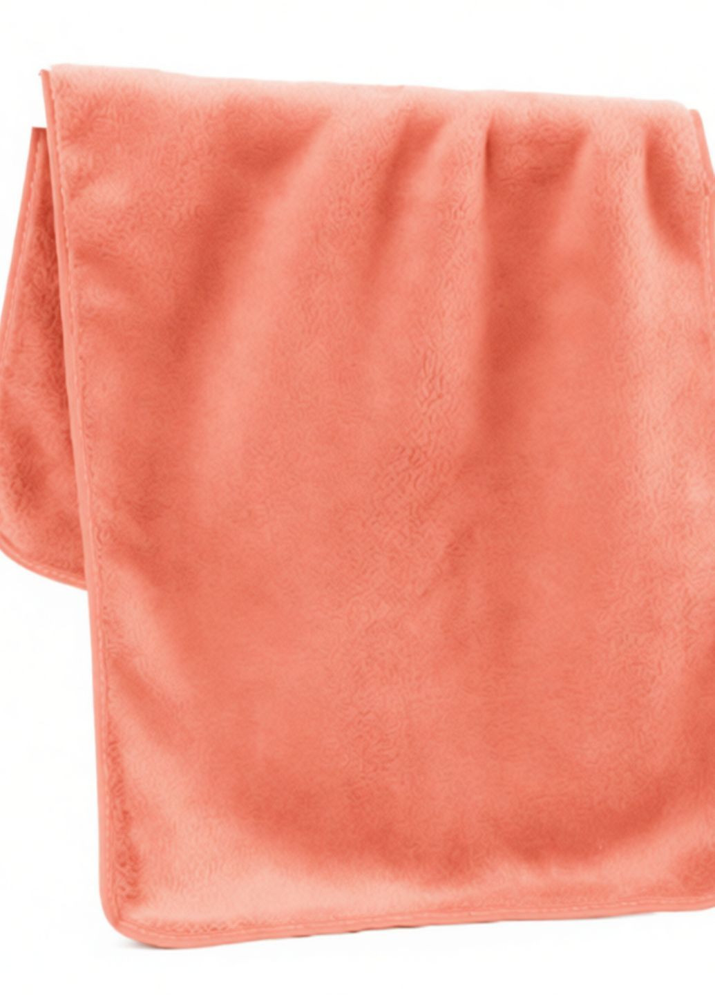 Банный комплект из микрофибры 4 в 1 — полотенца, губка и повязка на голову, подарочная упаковка Malloory Home однотонный коралловый