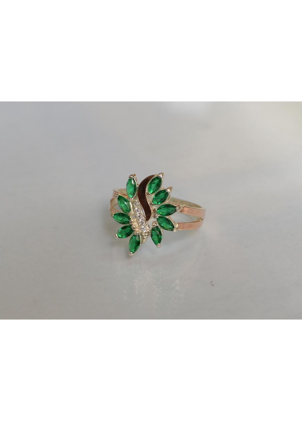 Срібна каблучка з золотими вставками Silver Style (367113072)