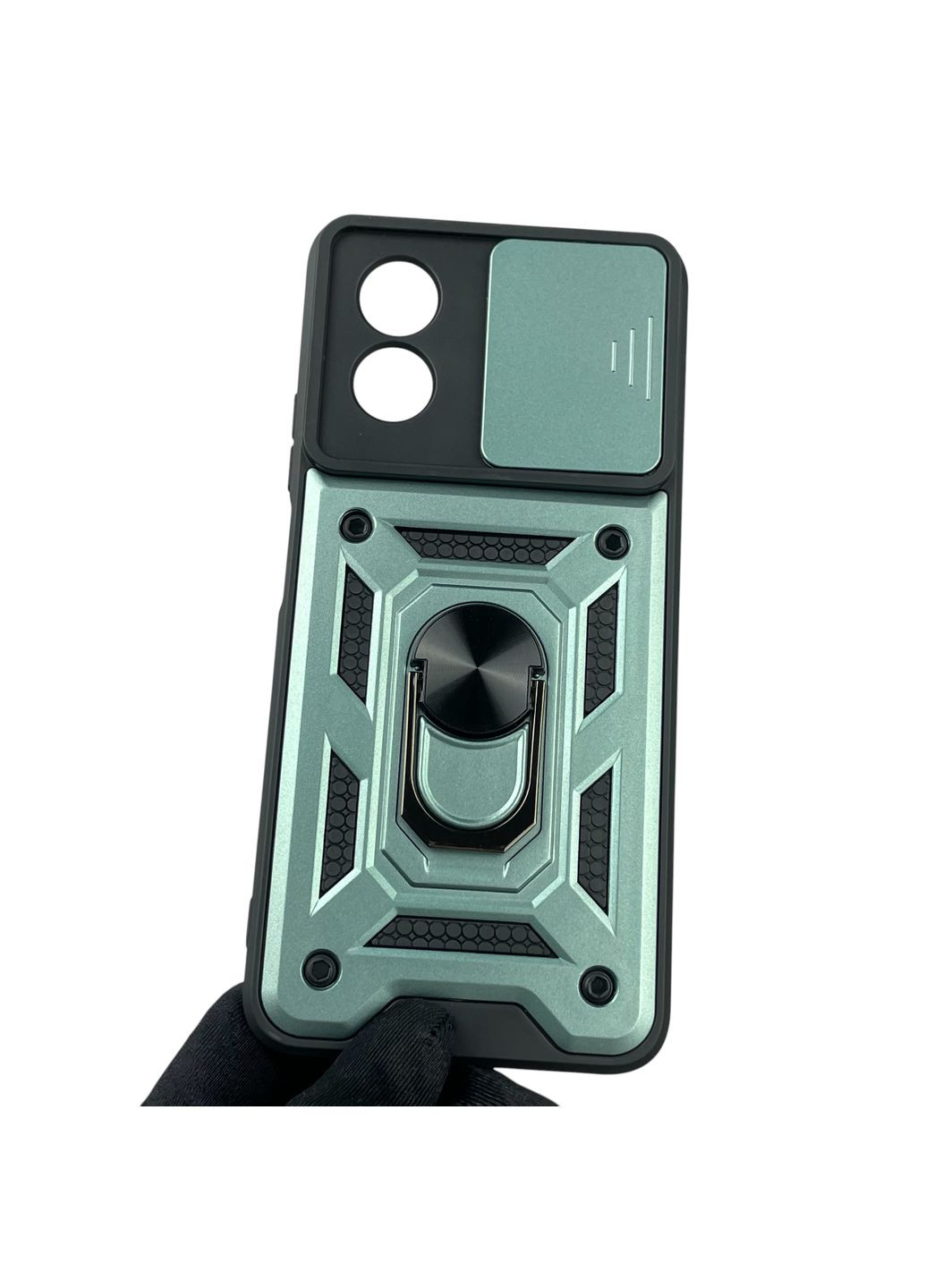 Чохол для A18 броньований з кільцем-тримачем підставкою зі шторкою на оппо а18 зелений rg1 Oppo (366389624)