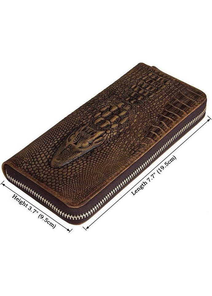 Чоловік клатч 14462 шкіра під крокодила Коричневий Vintage (298570283)