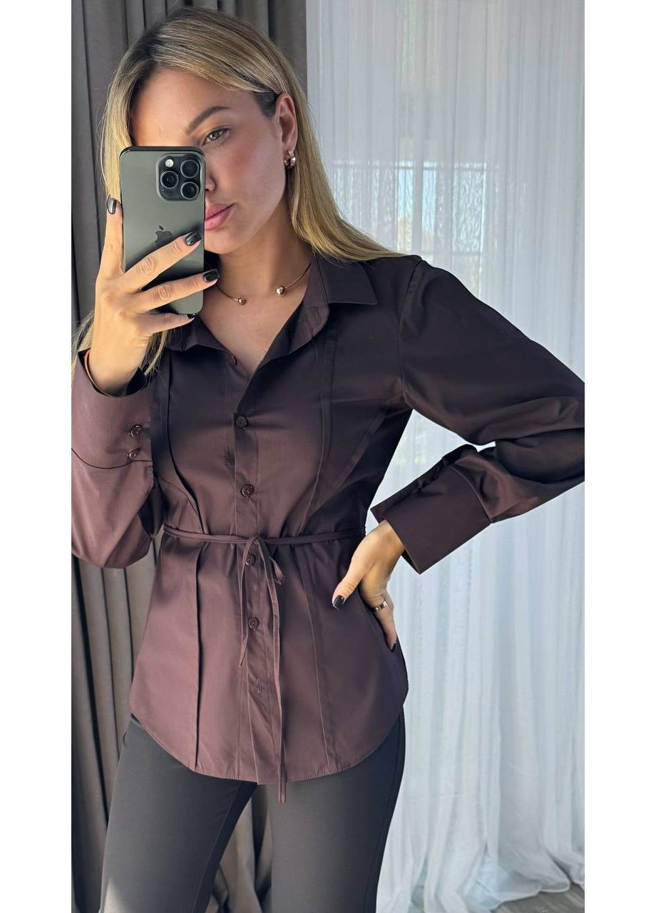 Сорочка стрейч котон приталена,позаду мотузки Україна (355262140)