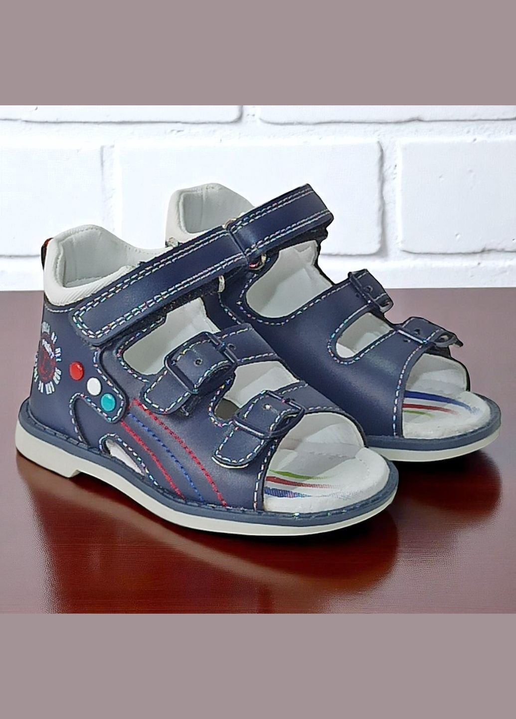Синие повседневные ортопедические босоножки открытые сандалии на липучкее для мальчика том м Tom.M на липучке
